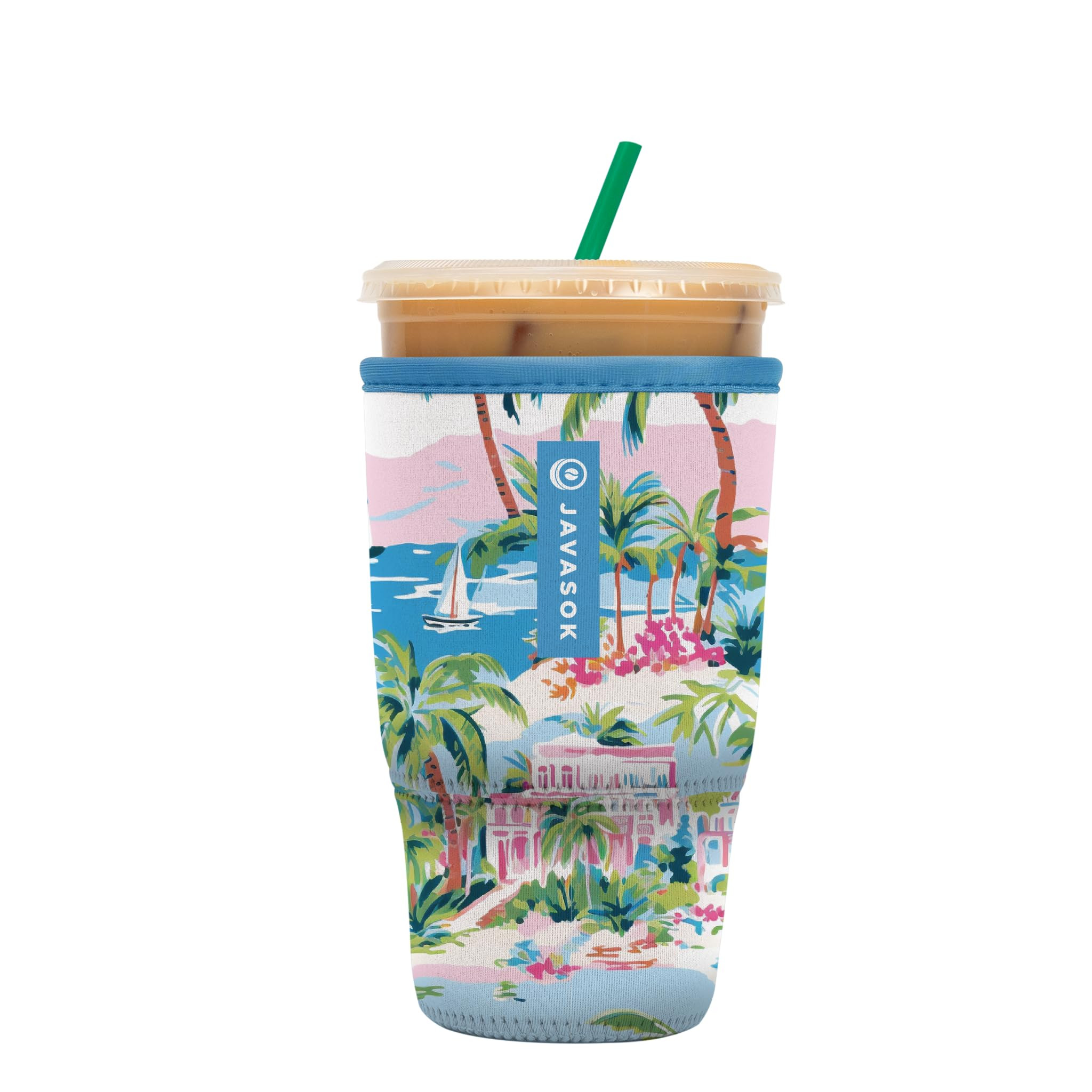 Sok It JavaSok Iced Coffee & Cold Soda Insulated Neoprene Cup Sleeve (Abstract Floral, Large: 30-... | Amazon (US)