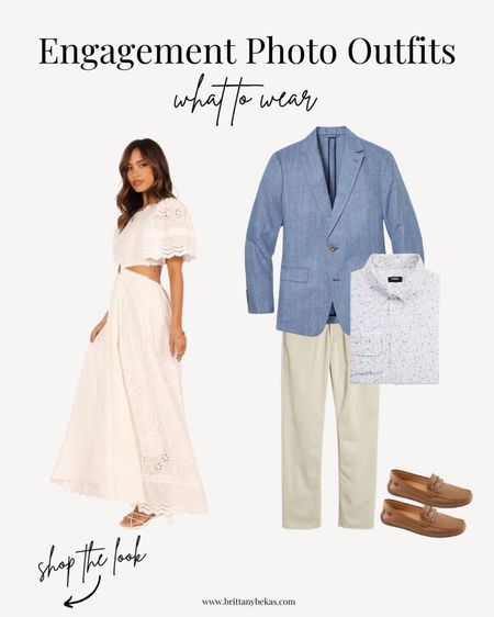 Not sure what to wear for your summer / fall engagement photos? Here is a styled outfit that would be perfect for beach photos, downtown photos or really in any location because it's a neutral outfit. 

Bridal shower dress - engagement photo outfits - honeymoon dress - rehearsal dinner dress - engagement pictures - couple outfits - men outfits - bonobos - white dress - engagement party outfit 

#LTKstyletip #LTKFind #LTKwedding