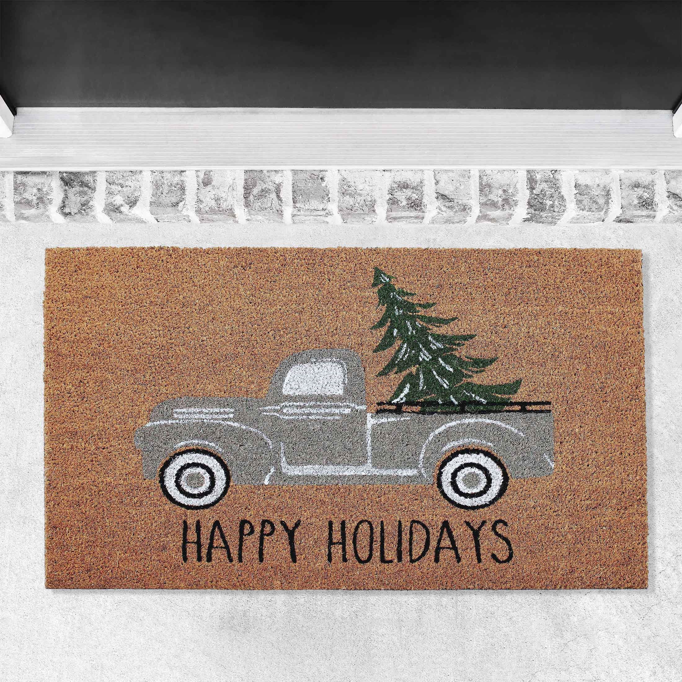 My Texas House Truck Holiday Printed Outdoor Coir Doormat, Grey, 18" x 30": - Walmart.com | Walmart (US)