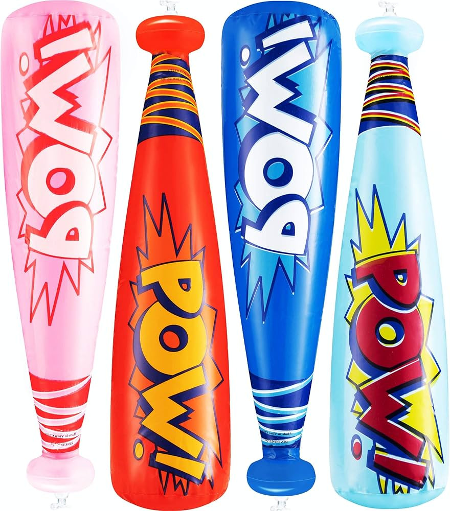 Pow Inflatable Baseball Bats - (Pack of 12) Oversized 20 Inch Inflatable Toy Bat, Carnival Prizes... | Amazon (US)
