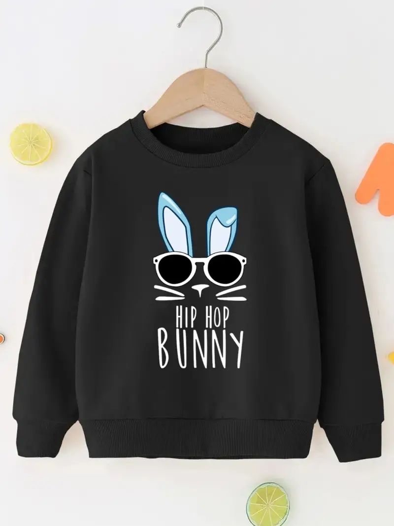 Easter Hip Hop Bunny Print Sweatshirt Boys Cool Lightweight - Temu | Temu Affiliate Program