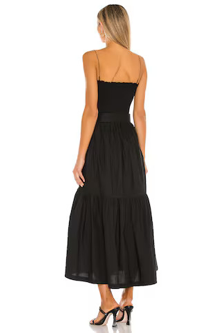 The Nour Midi Dress in Black | Revolve Clothing (Global)