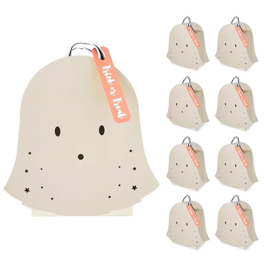 Cheerland Ghost Party Favor Bags Halloween Birthday Goodie Treat Bag for Trick-or-Treat Bags Past... | Amazon (US)
