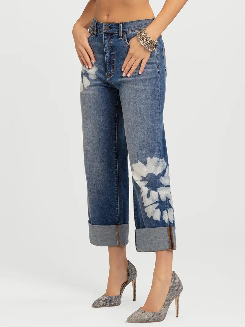 Jessica Simpson Women's and Women's Plus Zinnia Boyfriend Jeans, 25" Inseam, Sizes 2-24 | Walmart (US)