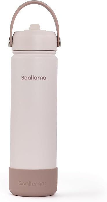 SEALLAMA Stainless Steel Wide Mouth Water Bottle - 2 Lids (Flex Straw Lid) and Double-Wall Vacuum... | Amazon (US)