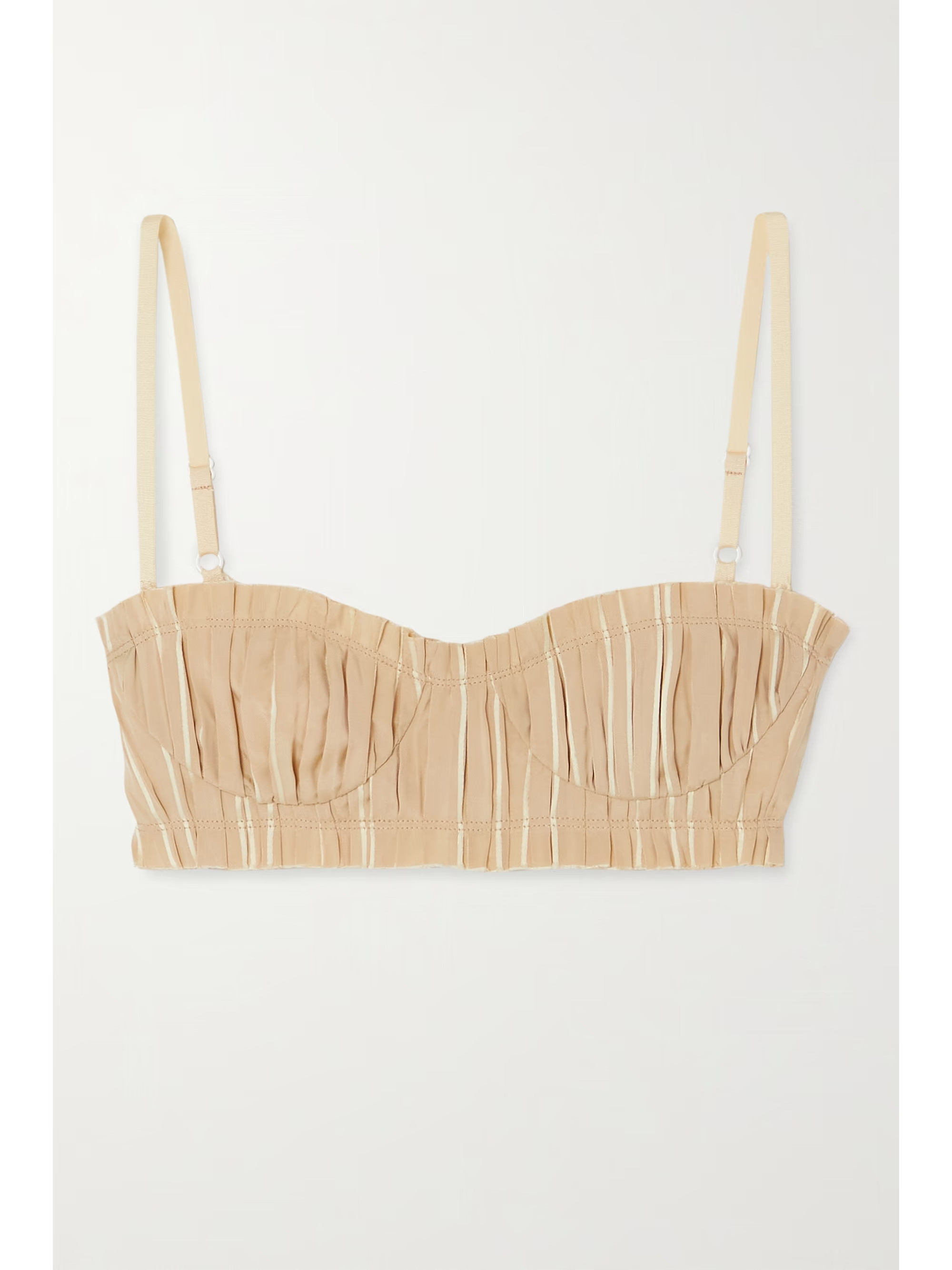 Indira pleated striped jacquard bralette | NET-A-PORTER (US)