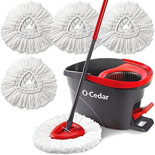 O-Cedar Easywring Microfiber Spin Mop & Bucket Floor Cleaning System with 4 Extra Refills | Amazon (US)