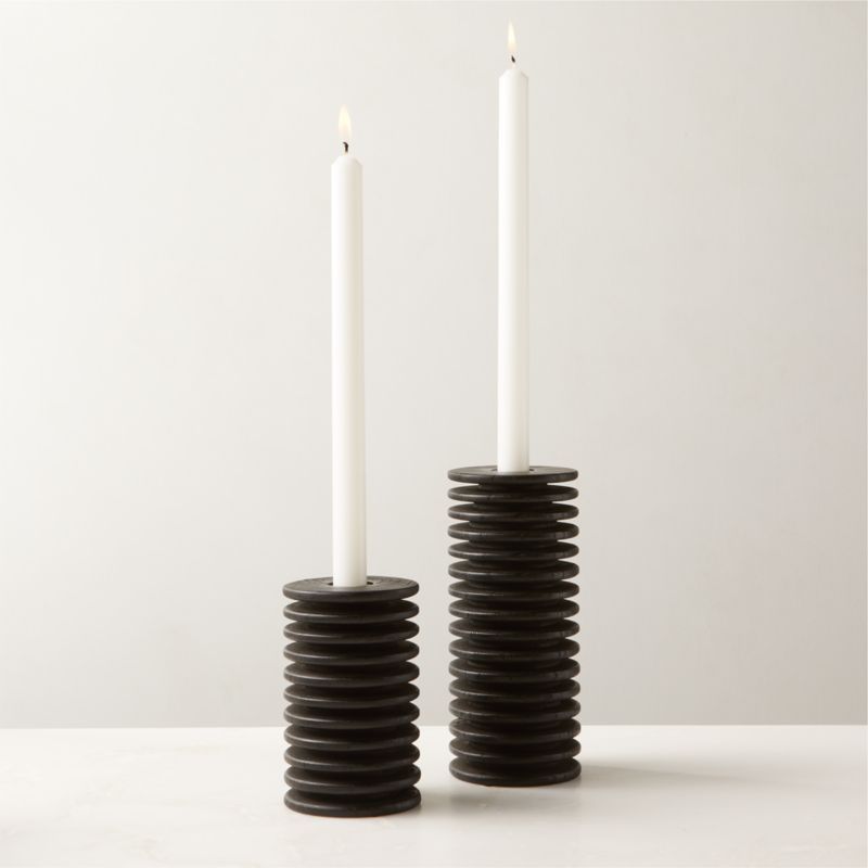 Layer Black Taper Candle Holders | CB2 | CB2