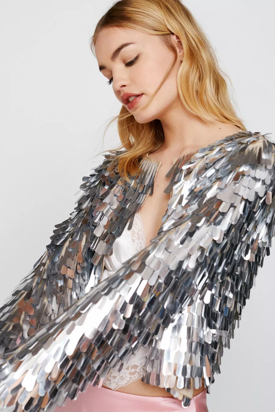 Embellished Sequin Collarless Jacket | Nasty Gal (US)