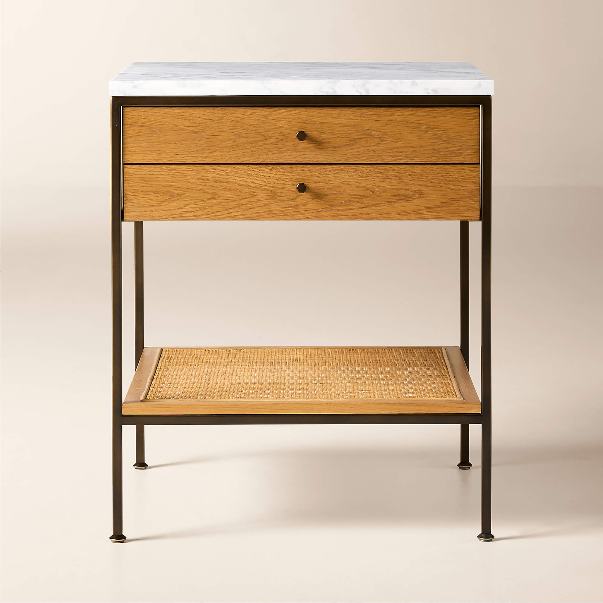 Connoisseur 2-Drawer Light Oak Nightstand with Marble Top Model 8714 by Paul McCobb + Reviews | C... | CB2