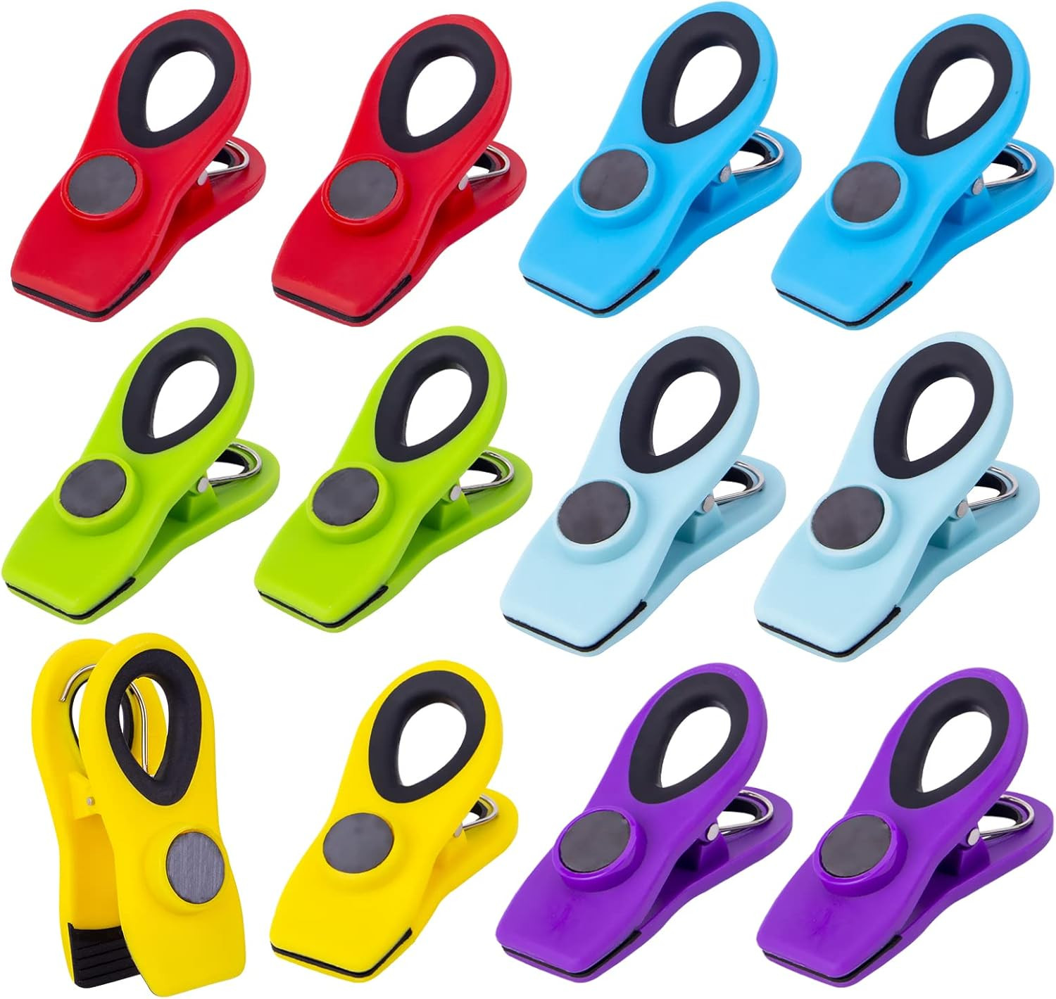 Bag Clips with Magnet, Chip Clips, Bag Clips for Food, Clips for Food Packages, 12 Pack 6 Assorte... | Amazon (US)