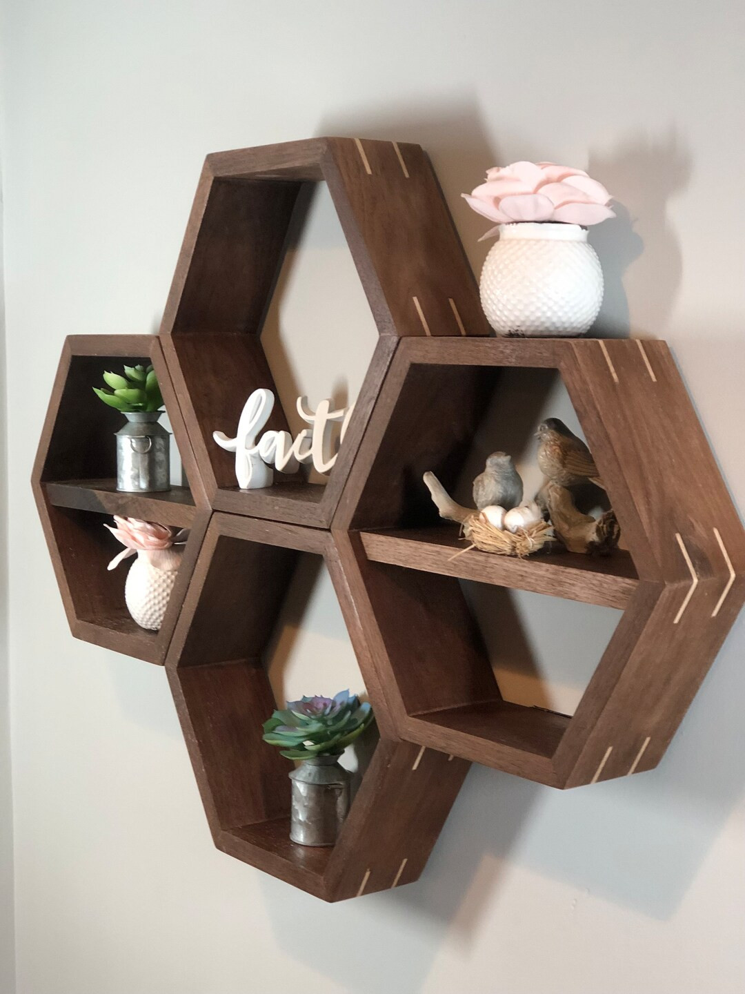 Hexagon Shelves Floating Shelf Hexagon Shelf Geometric - Etsy | Etsy (US)