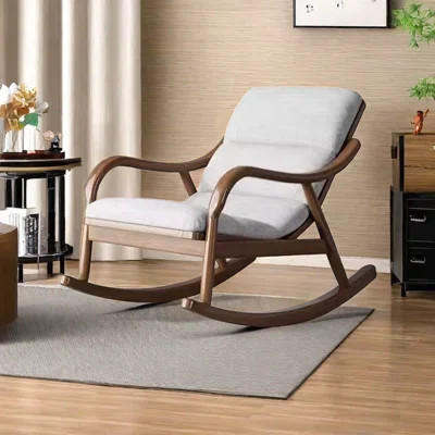 Nordic Chinese Solid Wood Rocking Chair Solid Wood Rocking Chair | Wayfair North America