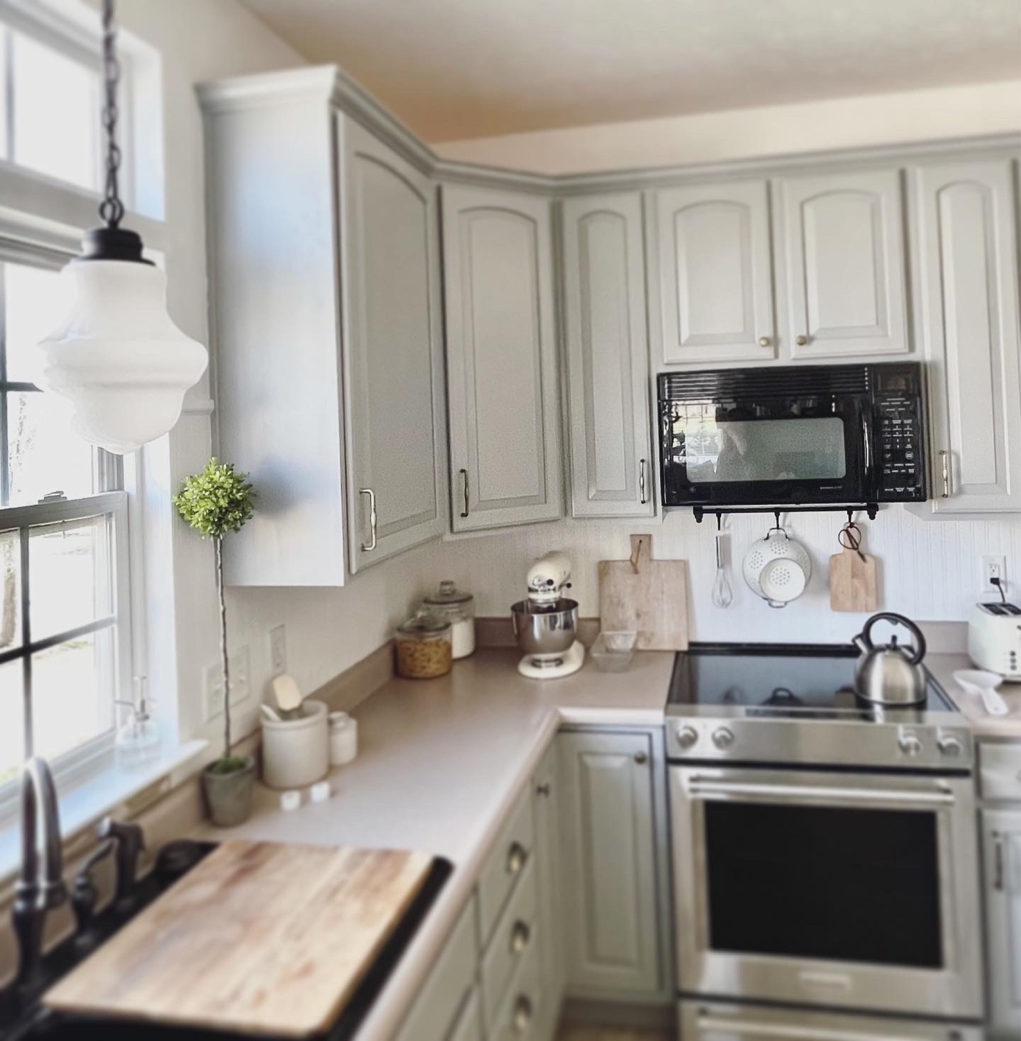 Today we installed a new schoolhouse light over the kitchen sink and we love it. ✨

All sources in the photo listed below. 

#LTKunder100 #LTKFind #LTKhome