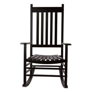 Shine Company Vermont Porch Rocker Black Wood Outdoor Rocking Chair-4332BK - The Home Depot | The Home Depot