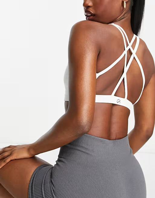 Shambhala Akasha cross back bra in white | ASOS (Global)