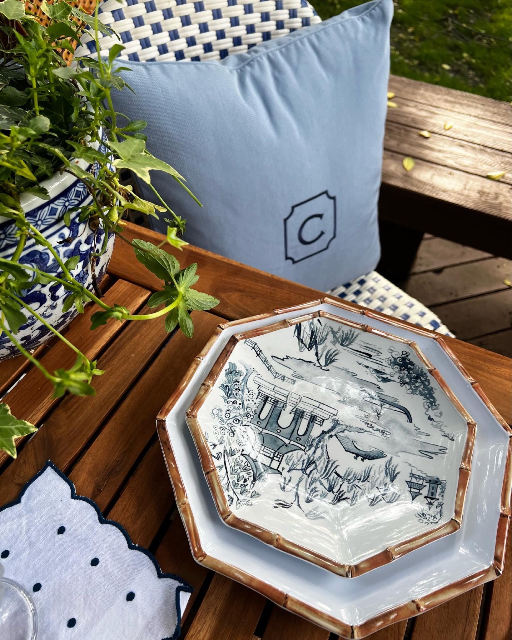 Ballard sale on outdoor pillows and outdoor dishes 

#LTKhome