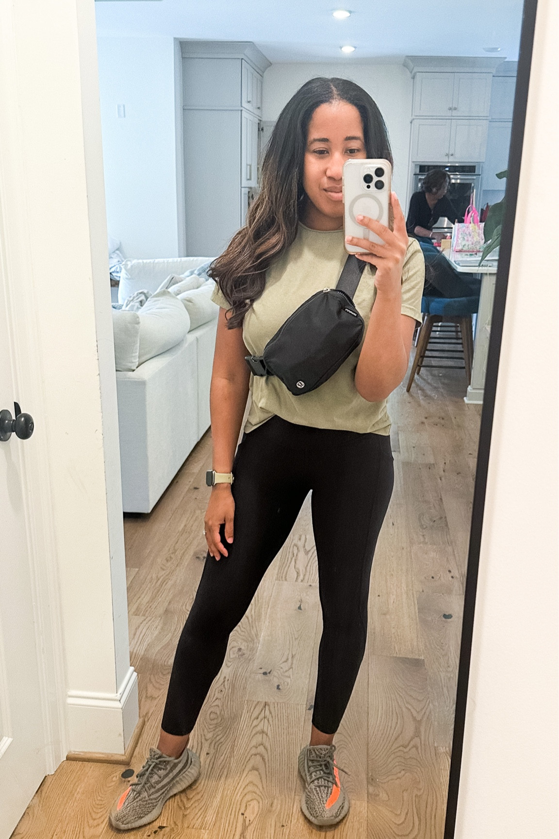 Soccer mom 💁🏾‍♀️. Shirt is M, pants are size 6 but could probably do size 4 now. 

For the shoes, my Yeezys are a size 6 (a full size down from what I typically get for my sneakers). In the beginning the toe box was a little tight and I wished I had done a 6.5 but they’re fine now..

That said, I have pretty narrow feet. If you have normal or wide feet, I’d only go half a size down from your normal size instead of a full size down. 

#LTKfit #LTKunder50