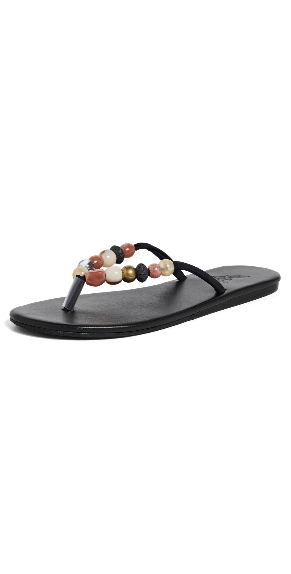 Ancient Greek Sandals Saionara Bead Flip Flops Black 37 | Shopbop