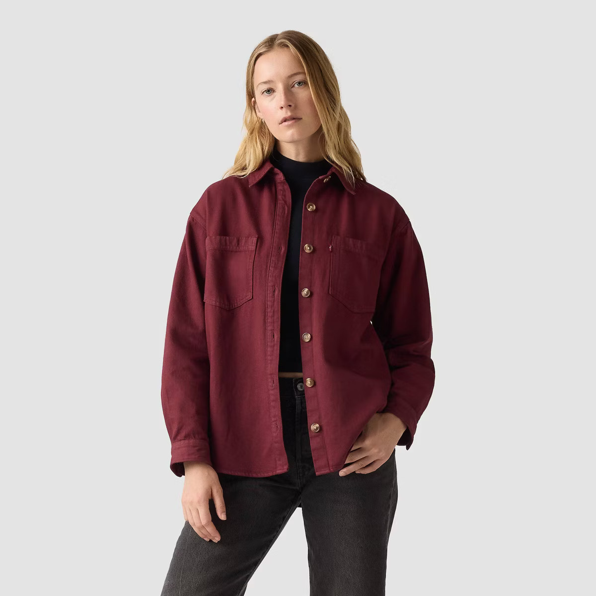 Levi's® Women's Iris Overshirt - Chocolate Truffle | Target