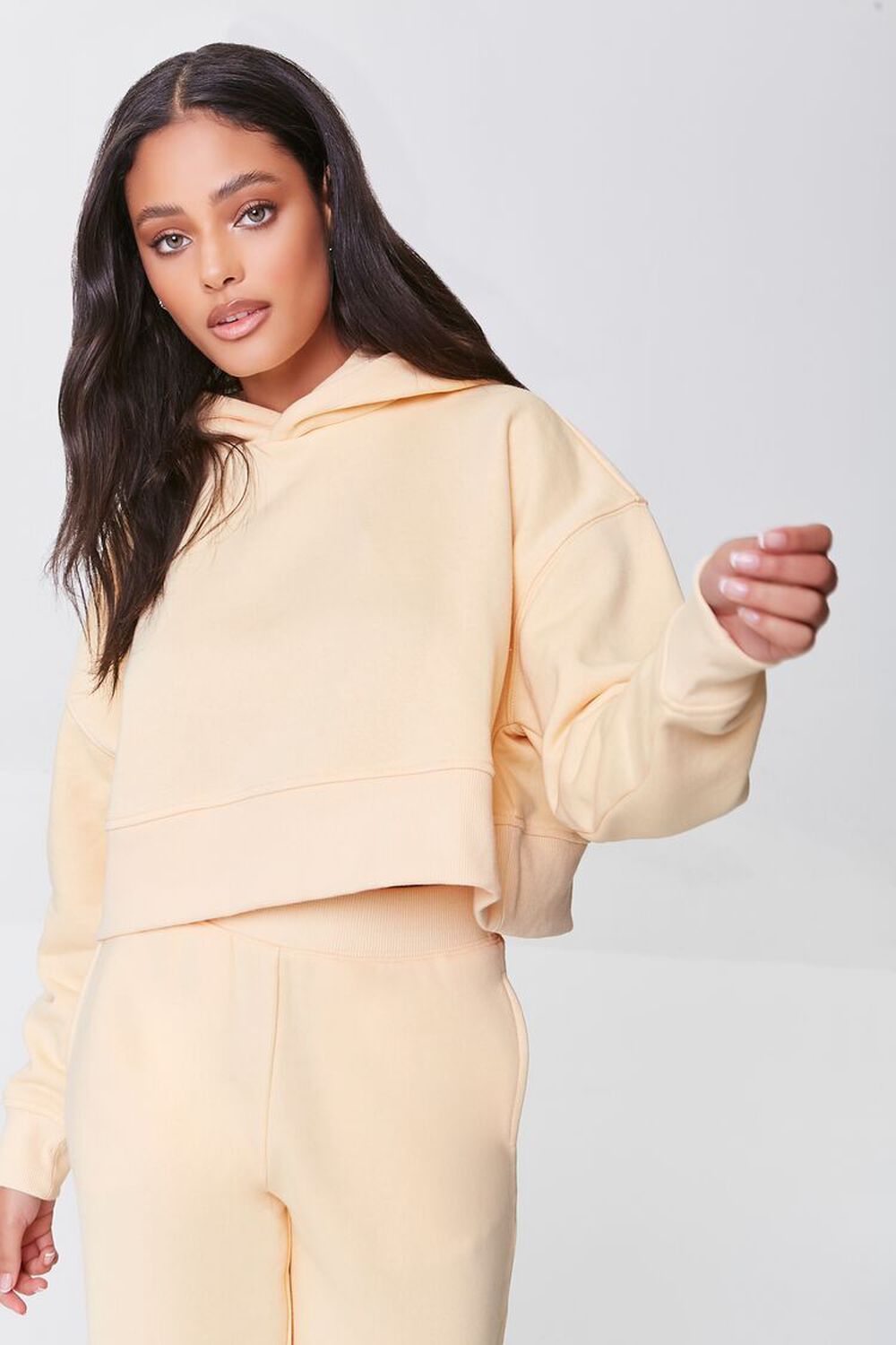 Dropped-Sleeve Fleece Hoodie | Forever 21 | Forever 21 (US)