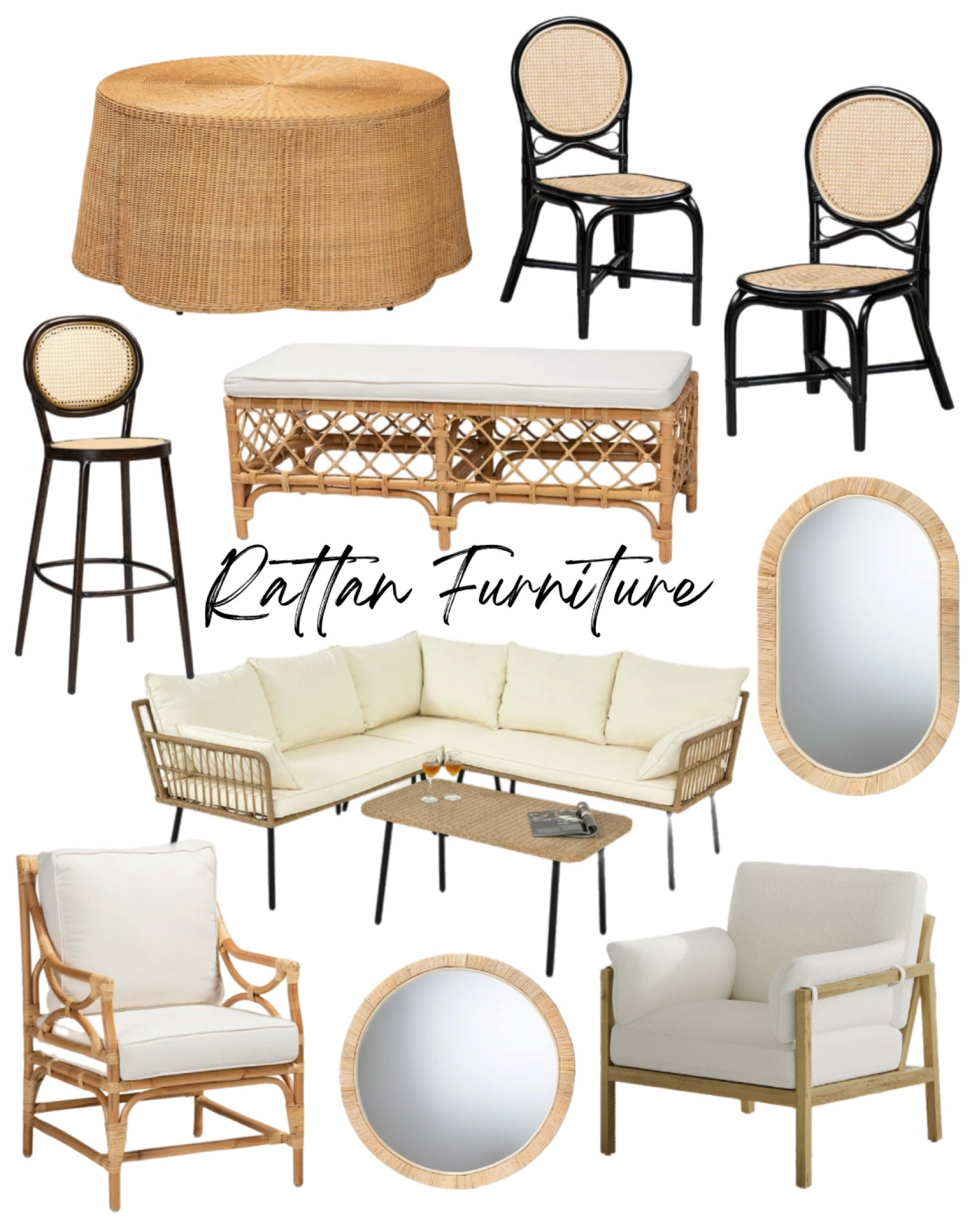 Cute and affordable rattan furniture! 🤍

#modern #rattan #livingroom #diningroom #outdoorfurniture #mirrors #chairs #coastal #barstools 

#LTKhome #LTKstyletip #LTKsalealert