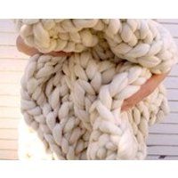 On Sale Chunky Knit  Blanket, 40x 60, Knit Merino Blanket, Super Chunky Knit, Giant Knit, Extreme Knitting, Super Chunky Knit Blanket, Bul | Etsy (US)
