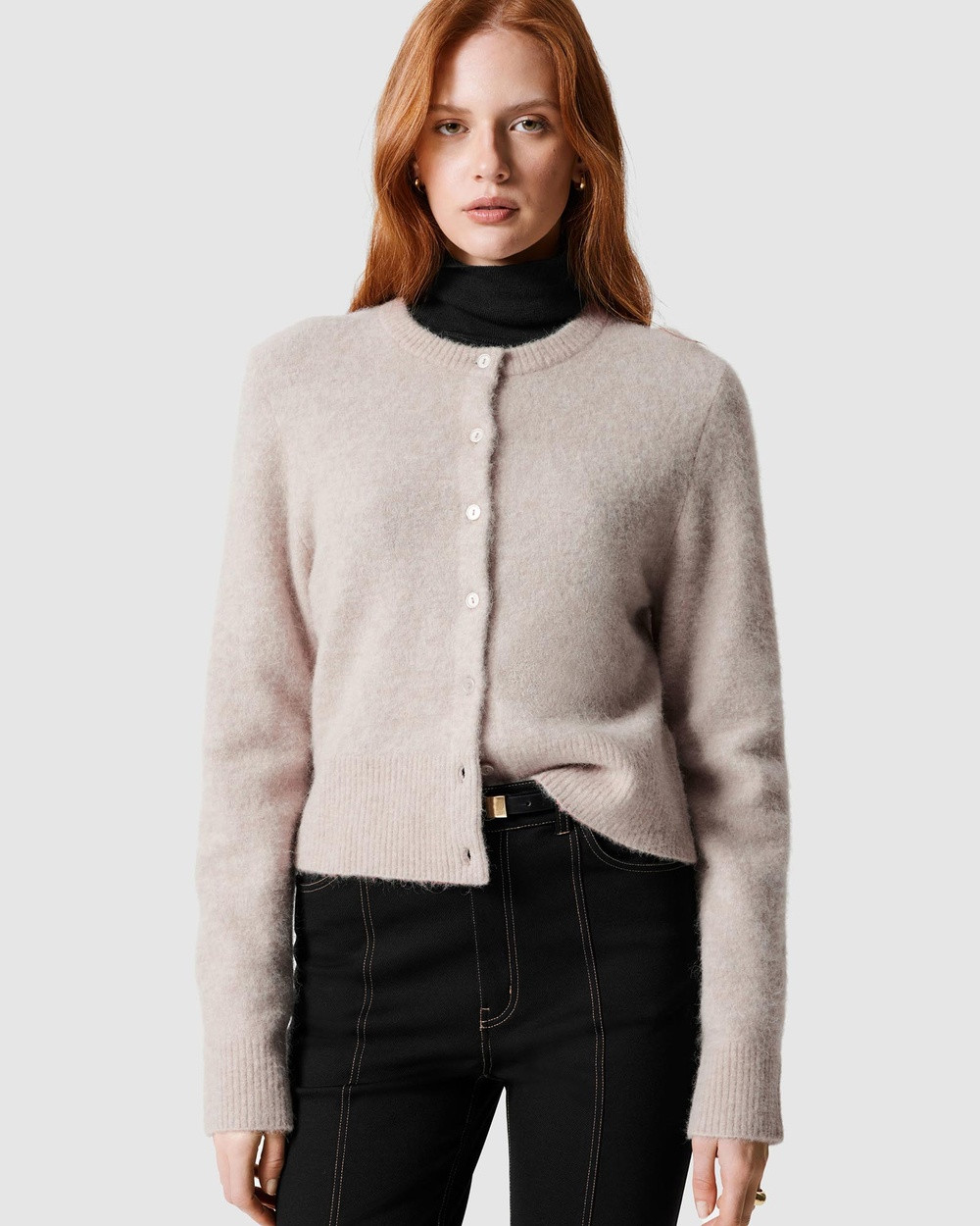 & Other Stories - Alpaca Blend Knit Cardigan - Jumpers & Cardigans (Mole Dusty Light) Alpaca-Blend Knit Cardigan | THE ICONIC (AU & NZ)