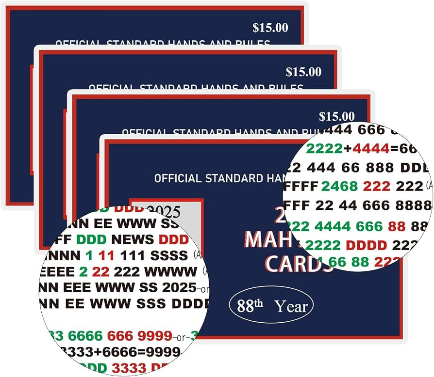 4PCS Mahjong Card 2025 Official Revision – Large Print American Mahjong Cards 2025, Easy to Rea... | Amazon (US)