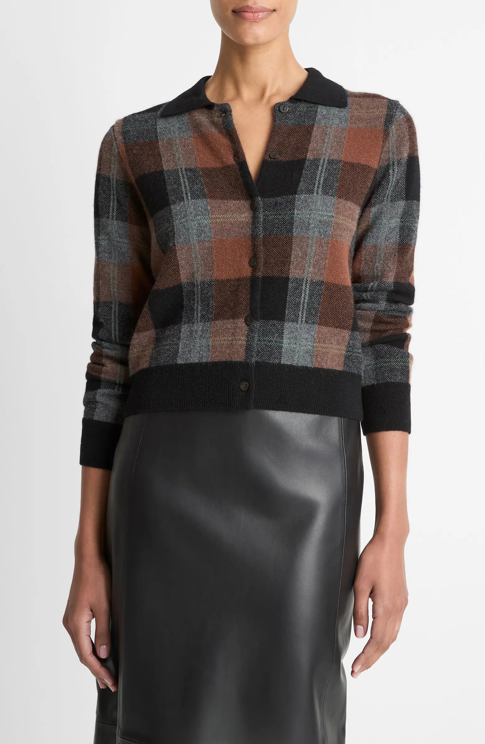 Check Plaid Cashmere Cardigan | Nordstrom