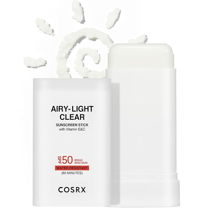 COSRX Airy-Light Clear Sunscreen Stick with Vitamin E&C SPF 50, 0.67 oz, 19g, Korean Suncreen Sti... | Amazon (US)