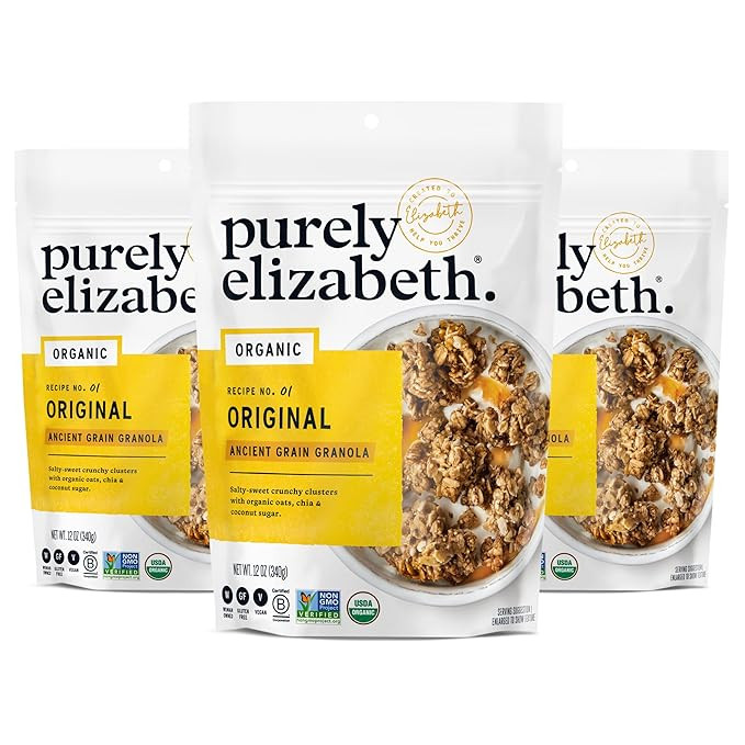 Purely Elizabeth Organic Original, Ancient Grain Granola, Gluten-Free, Non-GMO (3 Ct, 12oz Bags) | Amazon (US)