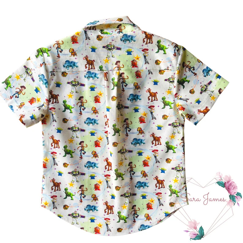 Toy Story Boys Short Sleeve Cotton Button Front Shirt - Etsy | Etsy (US)