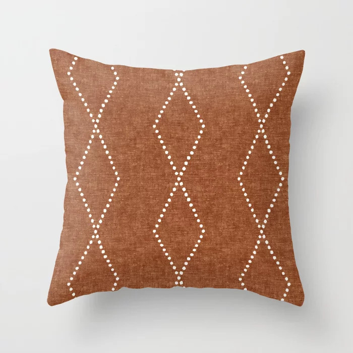 geometric diamonds - ginger Throw Pillow | Society6