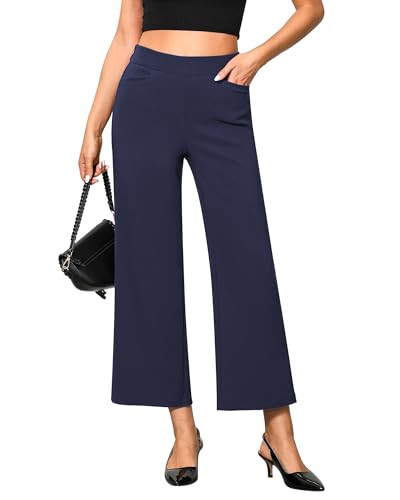 GRAPENT Navy Work Pants Women Pantalones De Vestir para Mujer Work Pants for Women Office Women Trouser Pants Womens Summer Clothes Capris for Women Dressy Navy Size Large US Size 12 to Size 14 | Amazon (US)