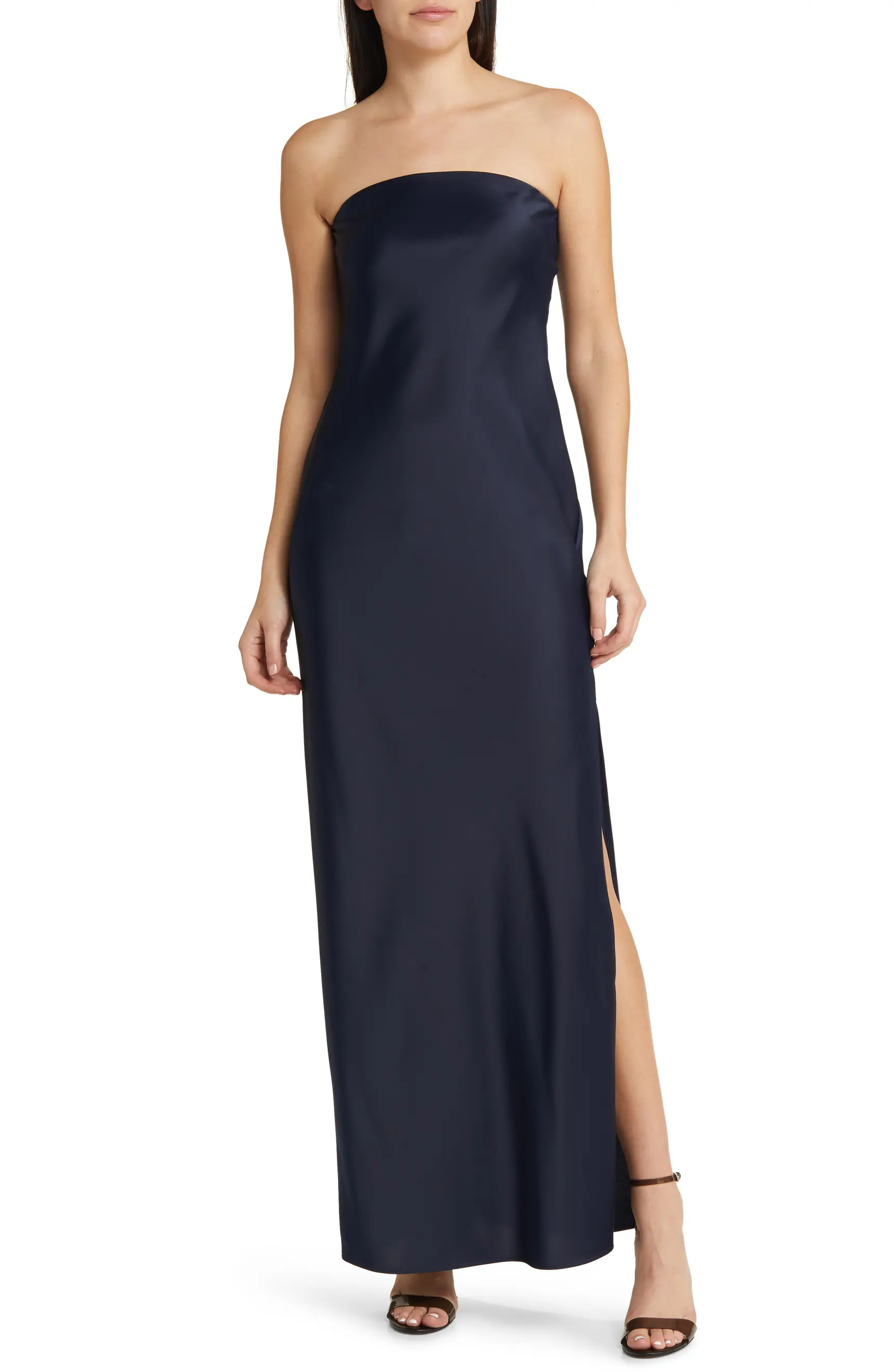 WAYF The Odelle Strapless Satin Gown | Nordstrom | Nordstrom