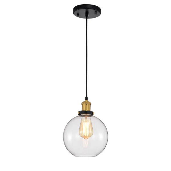 Hershman 1 - Light Antique Gold/Black Single Pendant | Wayfair North America