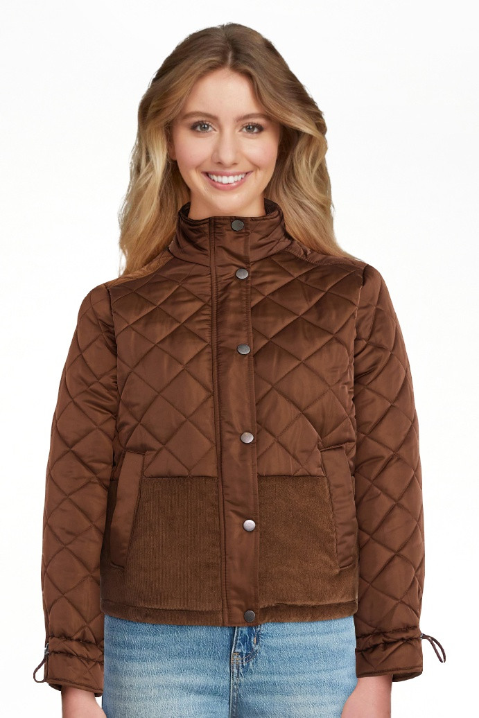 Time and Tru Women's and Women’s Plus Mixed Media Puffer Jacket, Sizes XS-2X | Walmart (US)