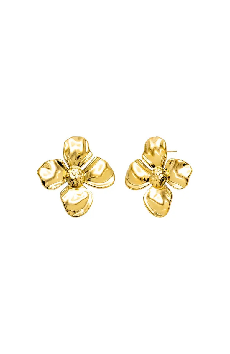 Solid Four Leaf Flower On The Ear Stud Earring | Nordstrom