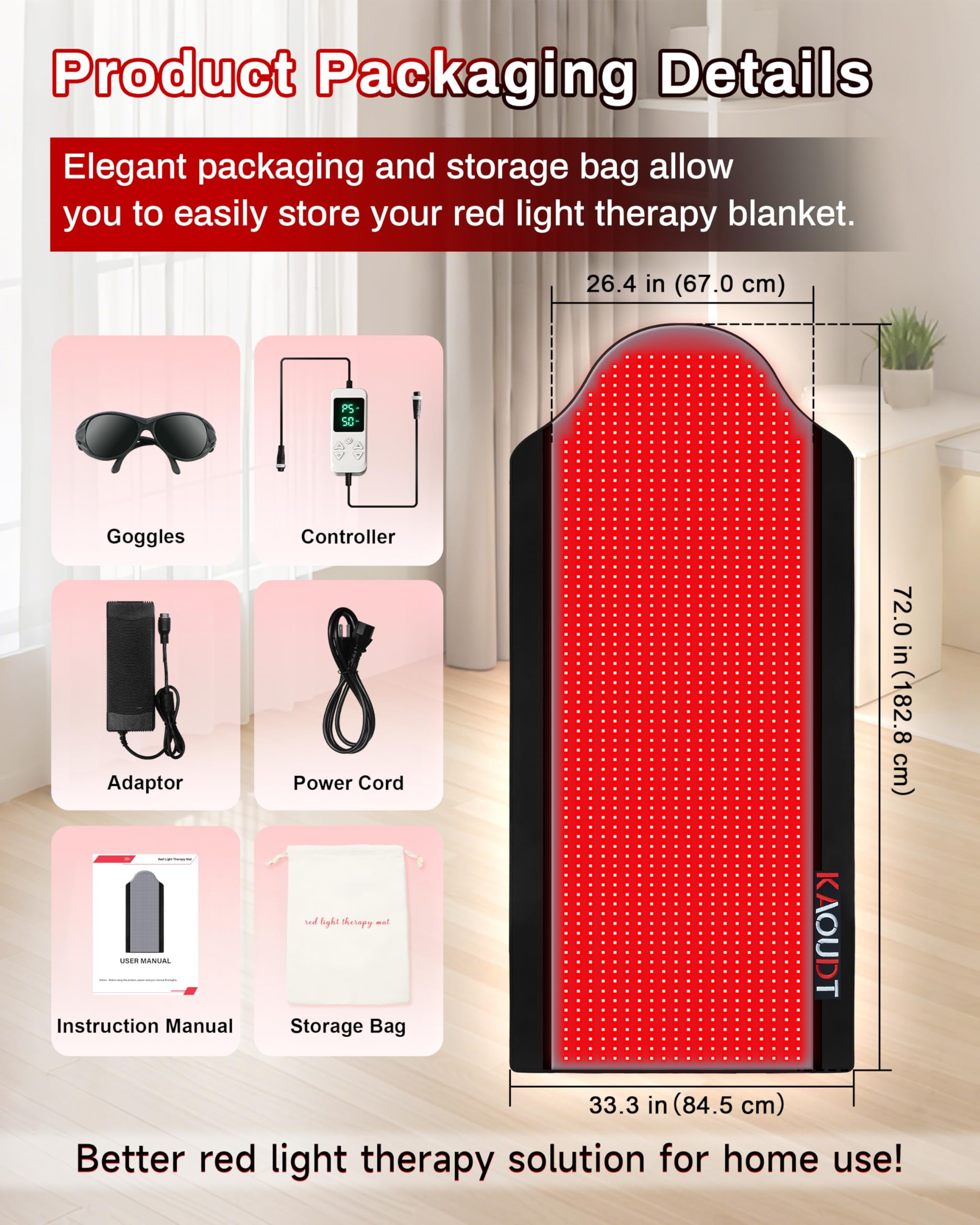 72"x33.3" Medical-Grade TPU Red Light Therapy Mat for Full Body Pain Relief, FSA&HSA Eligible Inf... | Amazon (US)