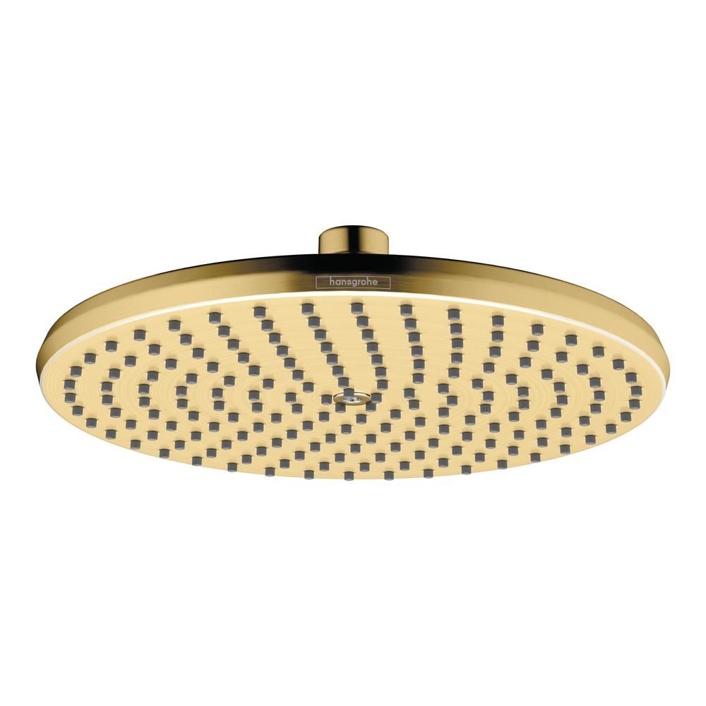 Hansgrohe Locarno 1-Spray Patterns 1.75 GPM 9.5 in. Wall Mount Fixed Shower Head in Brushed Gold Opt | The Home Depot