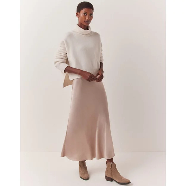 Satin Bias Cut Skirt | The White Company (US & CA)