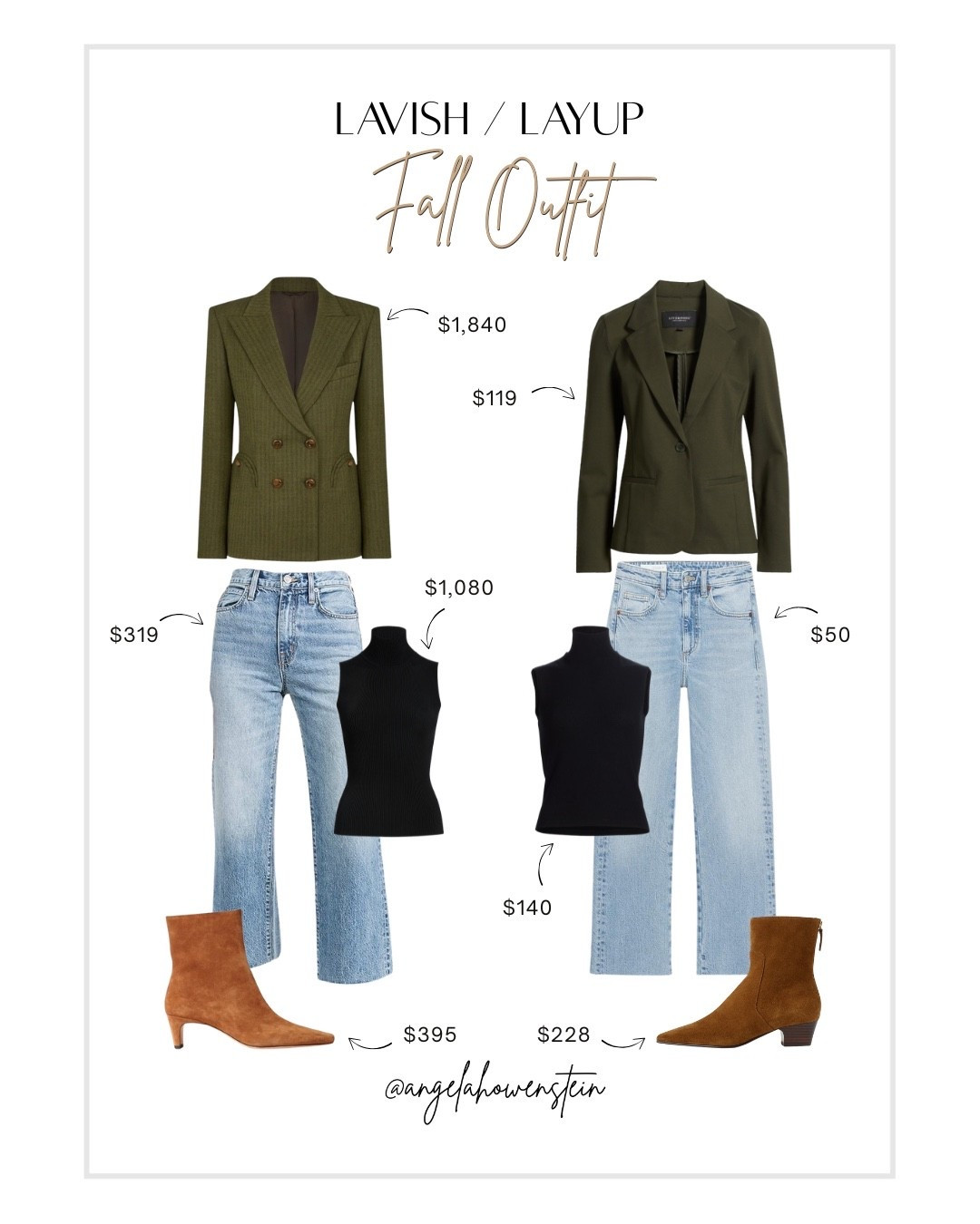 Olive + denim + suede.
Two price points. Same vibe.
Easy, elevated fall style.

#falloutfit #classiclook #casualoutfit #denimstyle #casualchic



#LTKStyleTip #LTKOver40 #LTKShoeCrush