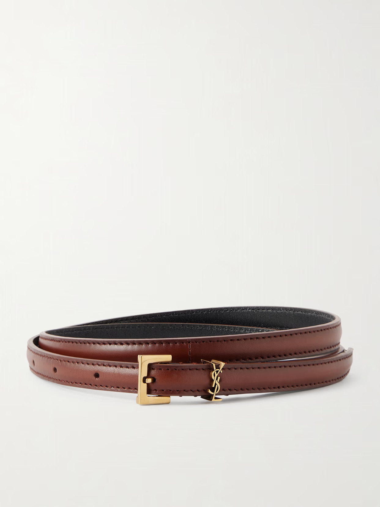 SAINT LAURENT - Leather Belt - Brown | NET-A-PORTER (UK & EU)