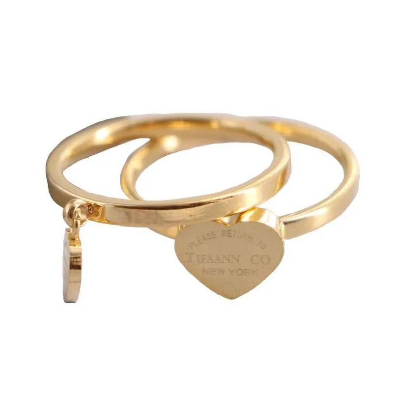 Rings 316L Titanium Steel Gold Plated Love Ring For Women Designer Heart Luxury Moissanite Diamon... | DHGate