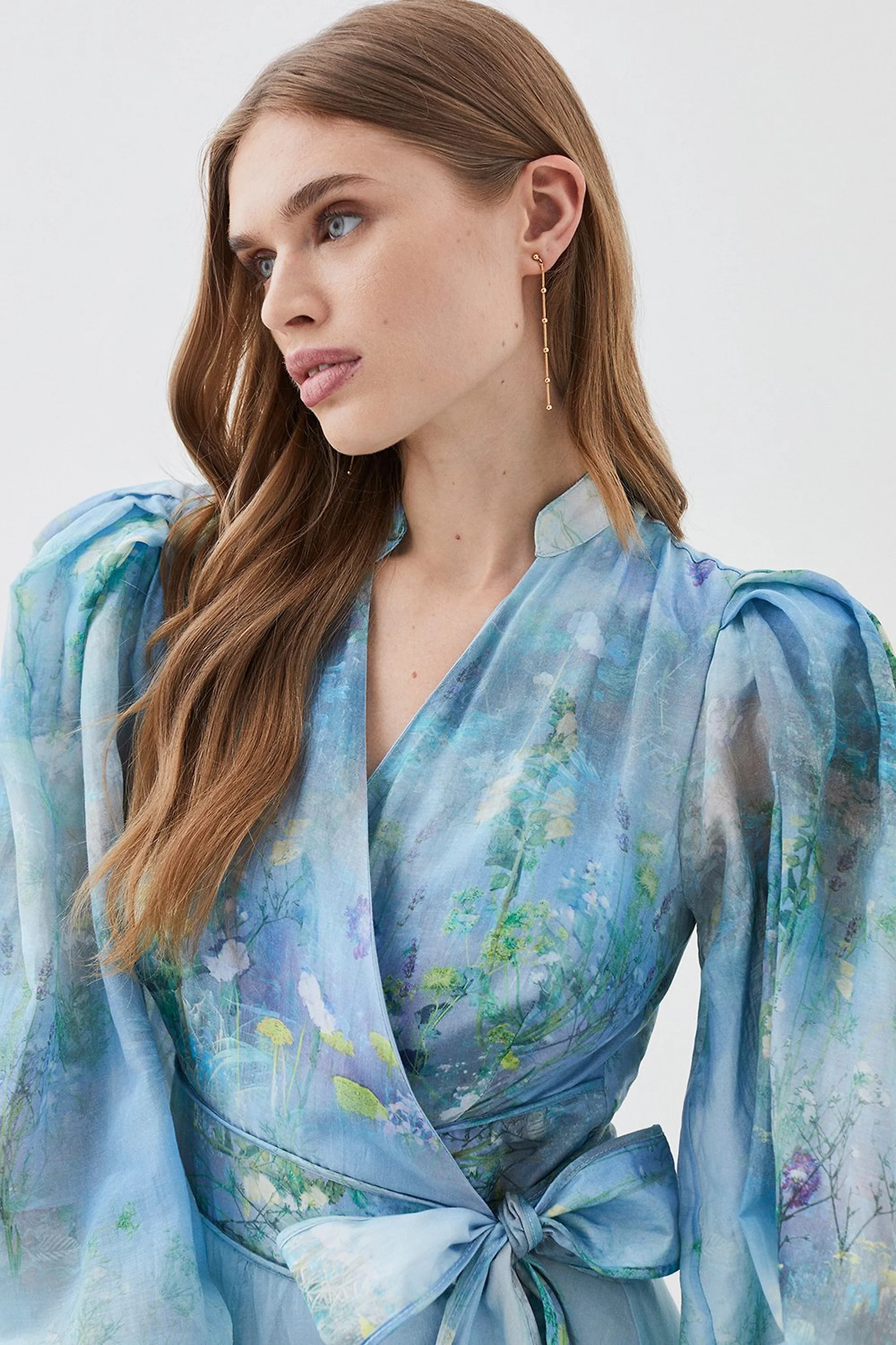 Lydia Millen Silk Cotton Scenic Floral Maxi Dress | Karen Millen UK + IE + DE + NL