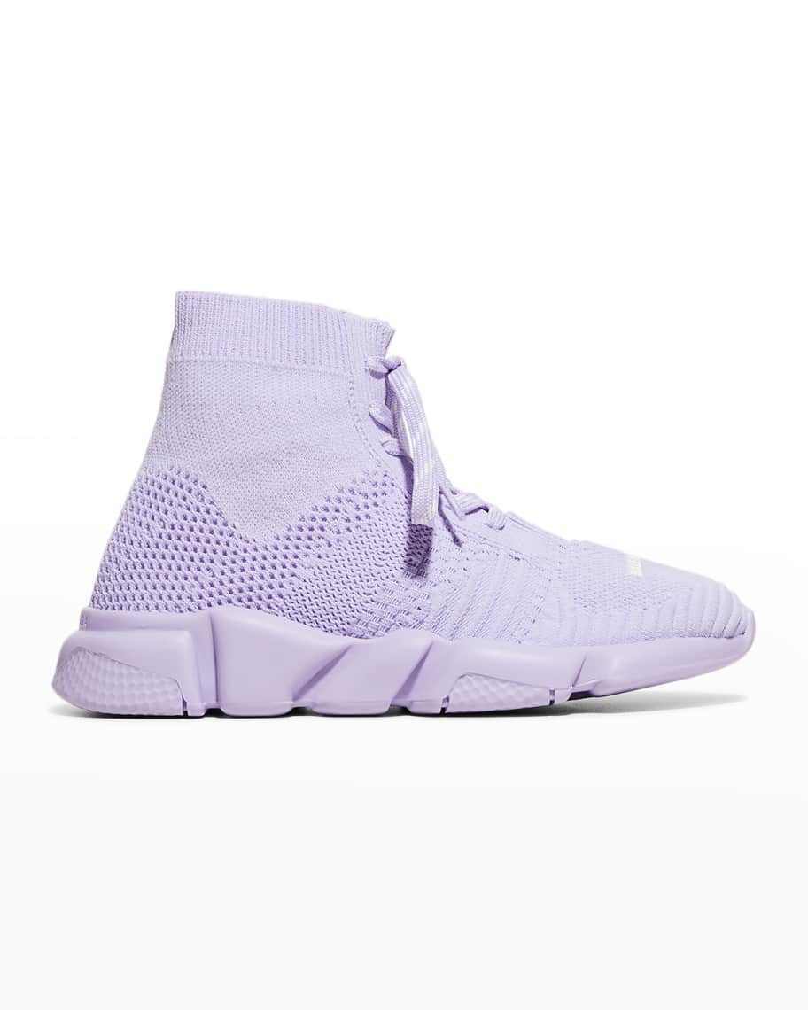 Balenciaga Kid's Speed Sock Knit Lace-Up Sneakers | Neiman Marcus