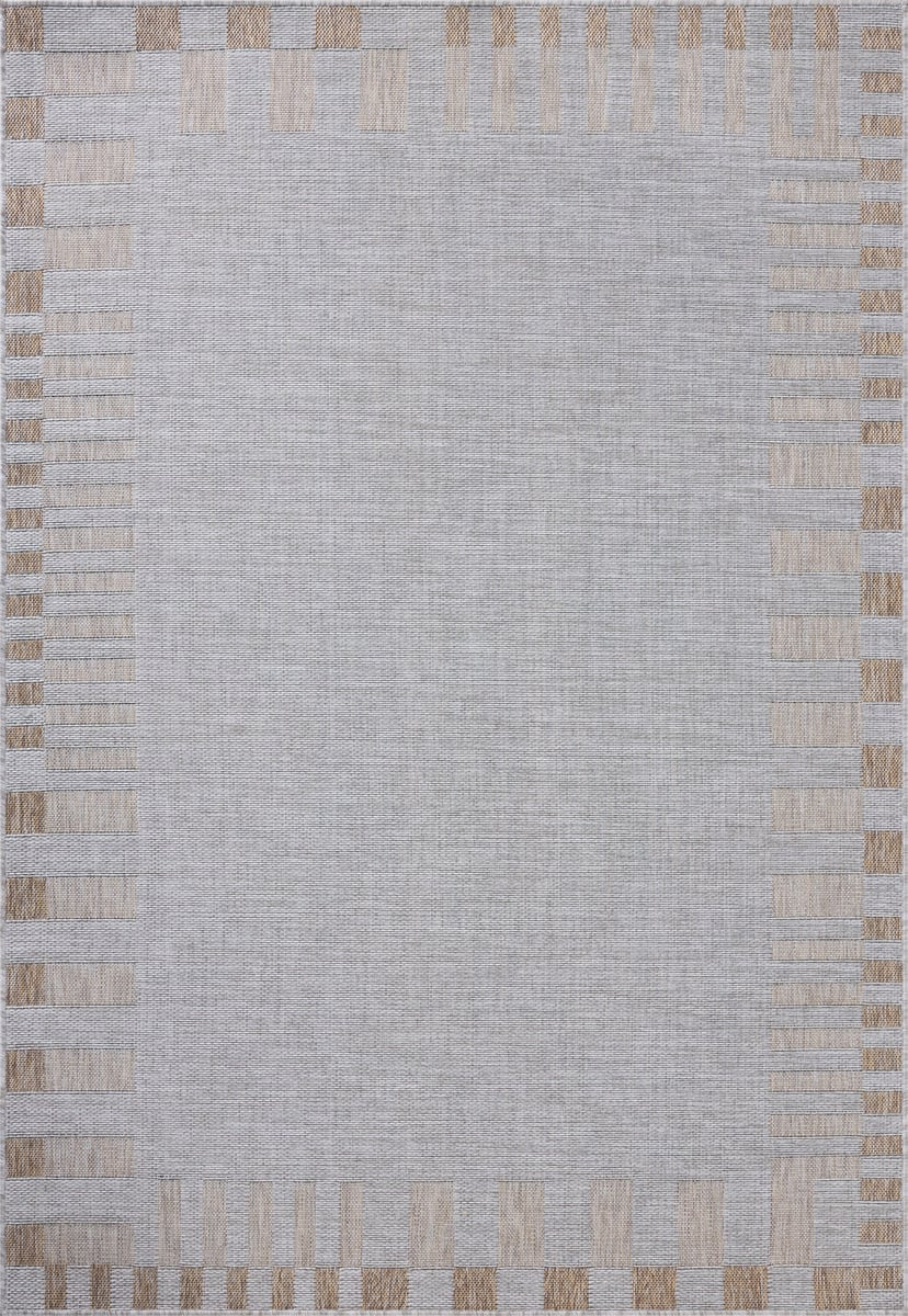 Topanga TOP-08 Silver/Natural Checkered Outdoor Area Rug | Rugs Direct