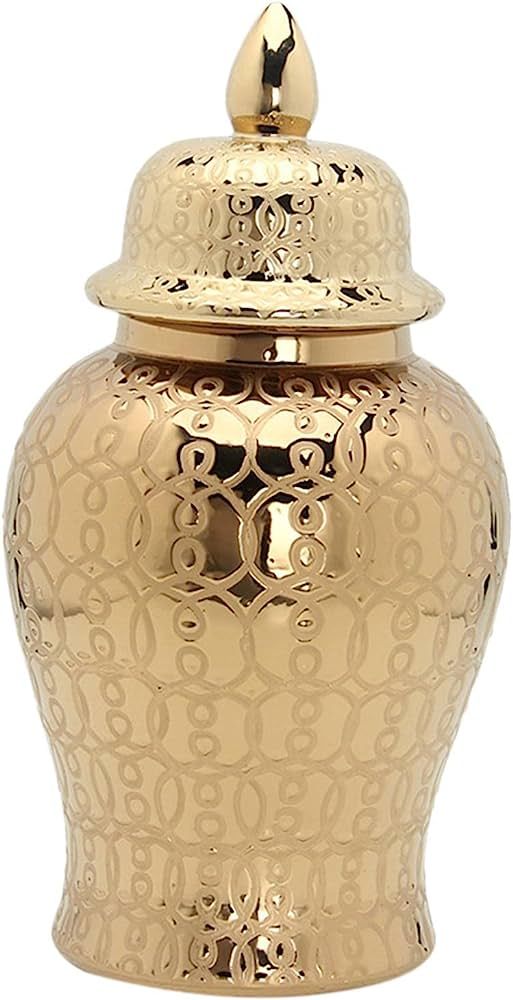 Gralara Ceramic Ginger Jar, Light Luxury Collectable Decorative Modern with Lid, Porcelain Gold J... | Amazon (US)