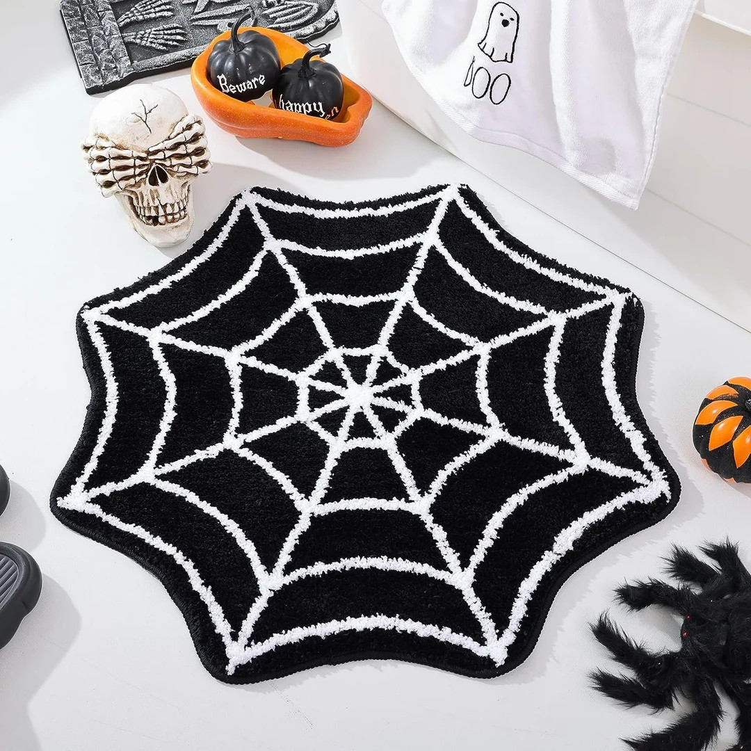 Spider Web Rug Halloween Rug Spooky Gothic Rug Cobweb Rug - Etsy | Etsy (US)